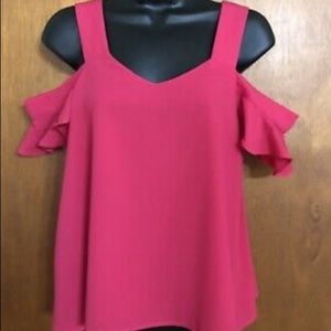 Off the Should Pink Top